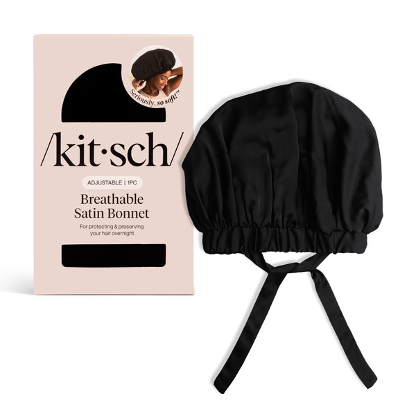 Kitsch Black Satin Sleep Bonnet