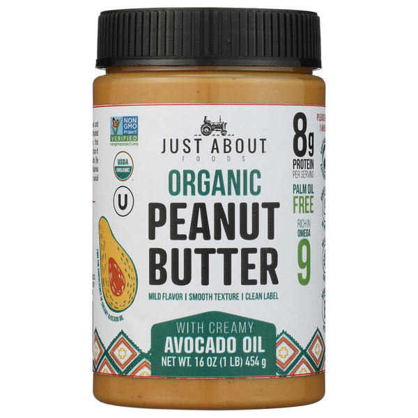 Just About Foods Organic Peanut Butter With Creamy Avocado Oil