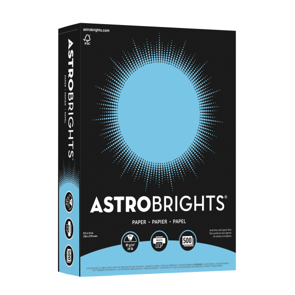 Neenah 8.5" x 11" Astrobrights Lunar Blue Multi Purpose Colored Paper