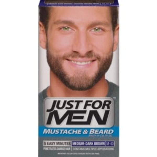 Just For Men Mustache Beard Brush In Color Gel Medium Dark