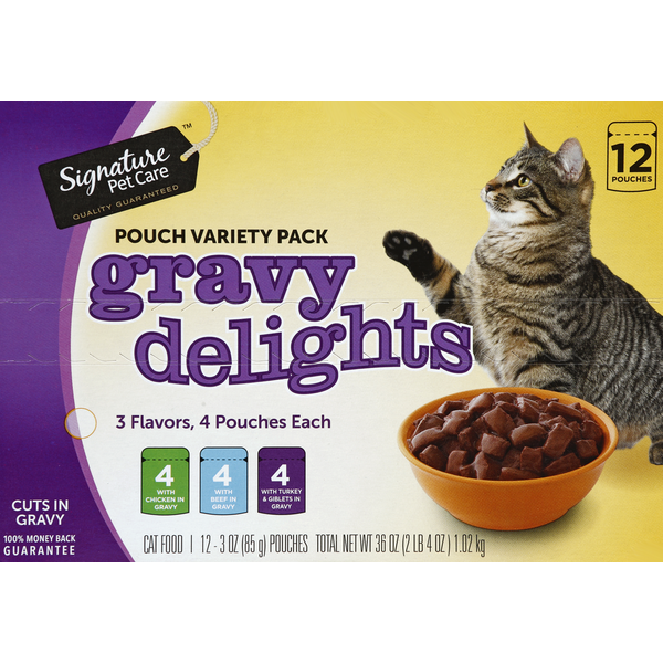 Signature Cat Food, Cuts in Gravy, Gravy Delights, Pouch Variety Pack