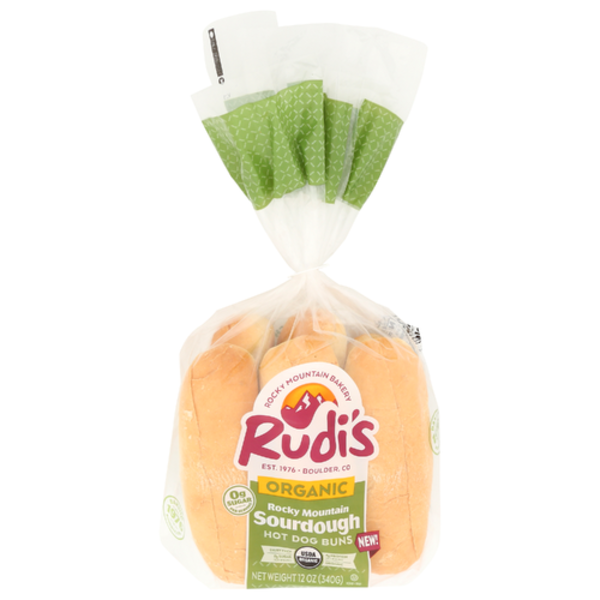 Rudi's Organic Rocky Mountain Sourdough Hot Dog Buns 6 Pack