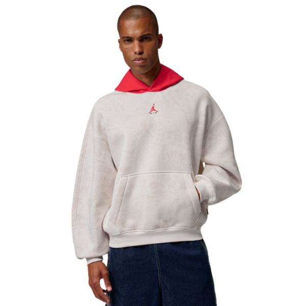 Jordan Men's BRK LSR Fleece BB Pullover, M - Tan/Red