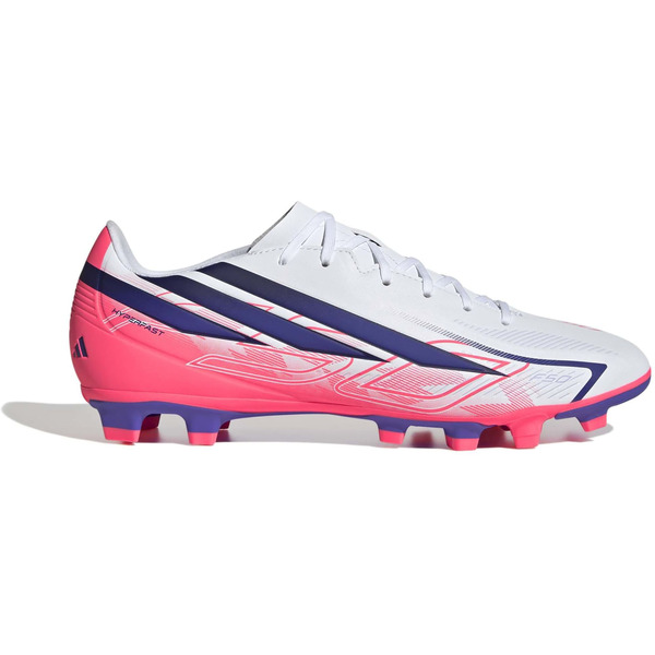 adidas F50 Hyperfast Club FG/MG Soccer Cleats, Men's 7/Women's 8, Medium/D - White & Purple
