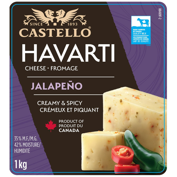 Castello Jalapeno Danish Havarti Block Cheese 1 kg