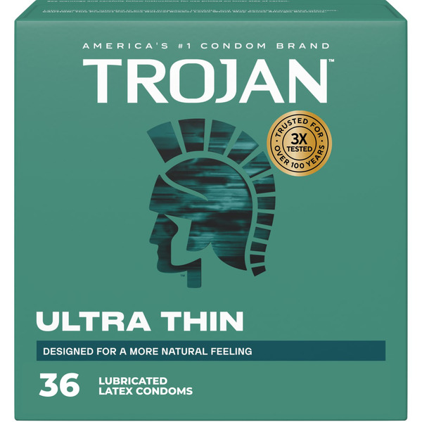 Trojan Ultra Thin Latex Lubricated Condoms For Men Same-Day Delivery or  Pickup