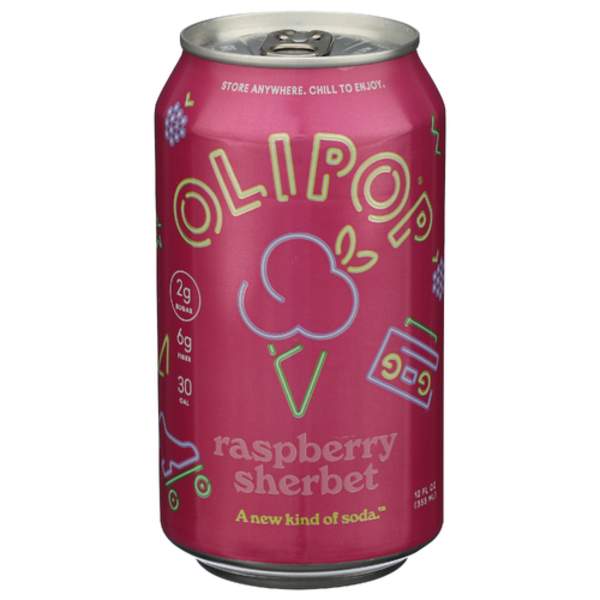 Olipop Raspberry Sherbet Prebiotic Sparkling Tonic Same-Day