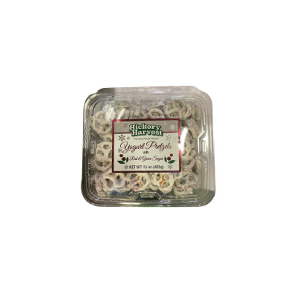 Hickory Harvest Yogurt Pretzels with Red & Green Sugar