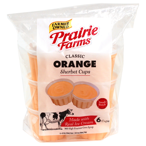 Prairie Farms Classic Orange Sherbet Cups Same-Day Delivery