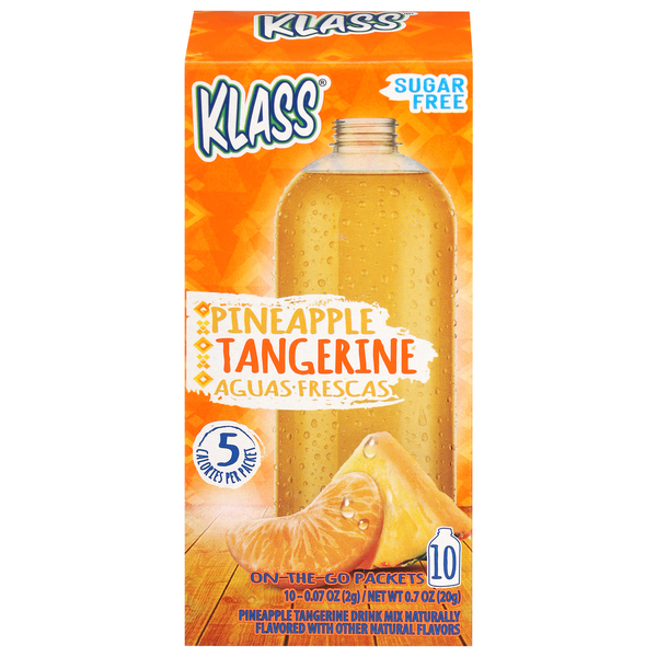 Klass Sugar Free On-The-Go Packets Pineapple Tangerine Drink Mix