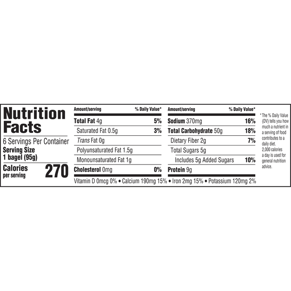 Sara Lee Everything Bagel Nutrition Facts Besto Blog