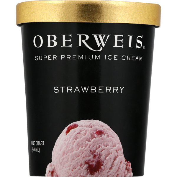 Oberweis Dairy Ice Cream, Super Premium, Strawberry (1 qt) Instacart