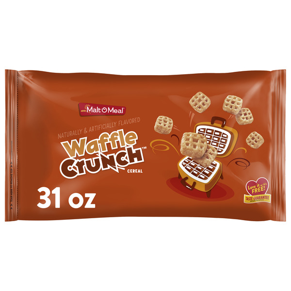 Malt-O-Meal Waffle Crunch Cereal, Fruity Breakfast Cereal, Bag