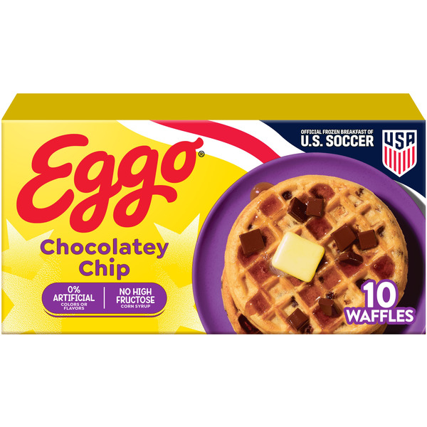 Eggo Chocolatey Chip Waffles, Breakfast Food, 10 Count