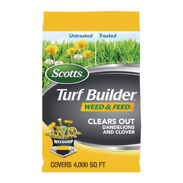 Scotts Turf Builder 11.32 Lbs. 4,000 Sq. Ft. Weed And Feed5, Weed Killer Plus Lawn Fertilizer