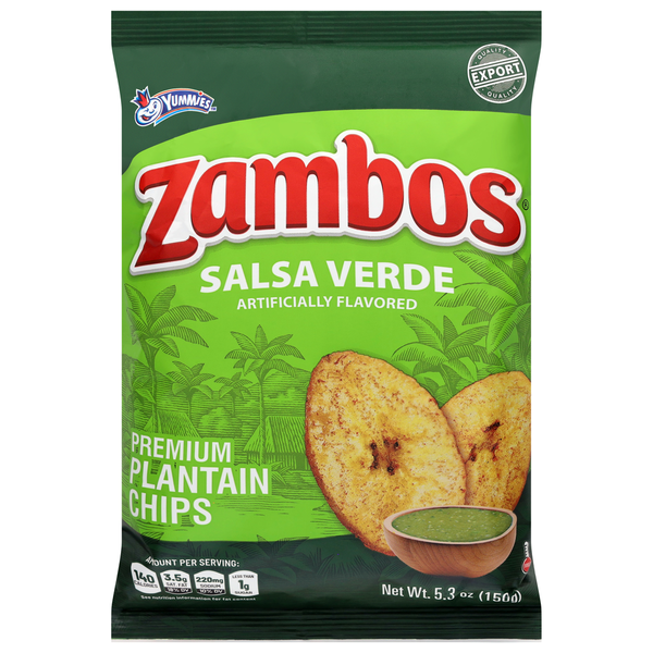 Zambos Salsa Verde Premium Plantain Chips Same-Day Delivery
