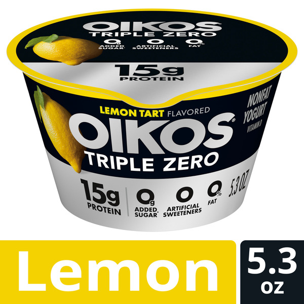 Oikos Triple Zero Lemon Tart Greek Yogurt Same-Day Delivery or