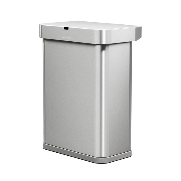 simplehuman 58 L Rectangular Sensor Trash Can, 13 x 18.5 x 24.81 in - Brushed Stainless Steel