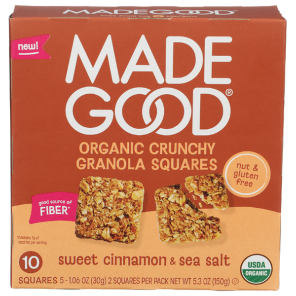 Madegood Organic Sweet Cinnamon & Sea Salt Crunchy Granola Squares 5 Pack