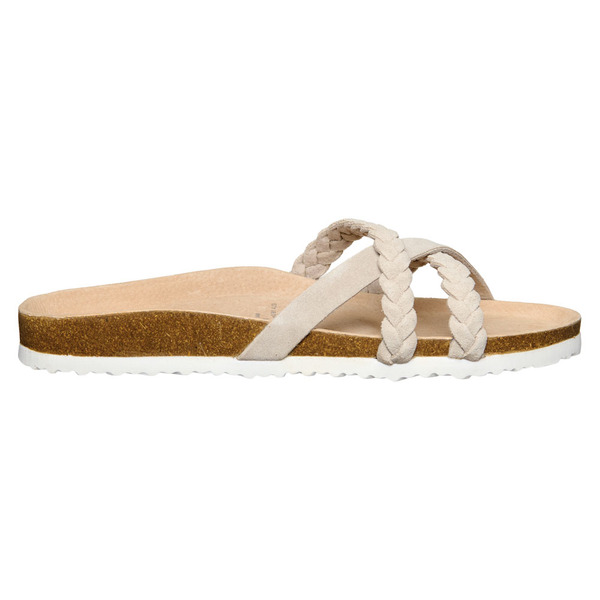 Serra Ladies Genuine Leather Footbed Sandal - Taupe Size 10 Same