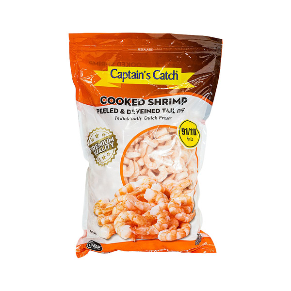 Captain's Catch IQF Cooked Shrimp Peeled & Deveined Tail Off 91