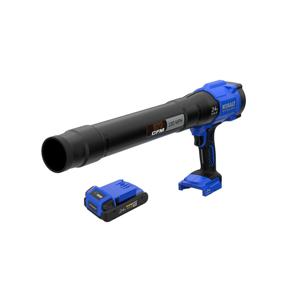 Kobalt 24-volt 270-CFM 130-MPH Battery Handheld Leaf Blower 3 Ah Battery Included Charger Included