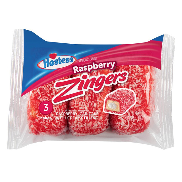 Hostess Zingers Snack Cakes, Raspberry Artificially Flavored