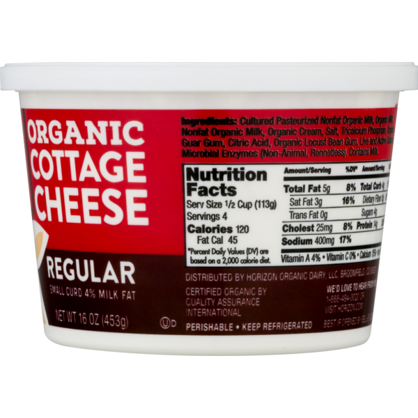 Horizon Regular Small Curd Cultured Cottage Cheese 16 Oz Instacart
