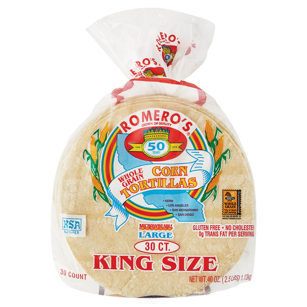 Romero's White Corn King Tortillas 30 Ct