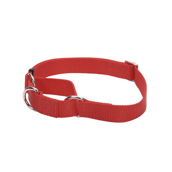 Coastal Pet No! Slip Martingale Nylon Adjustable Dog Collar - Red - 5/8" x 10"-14"