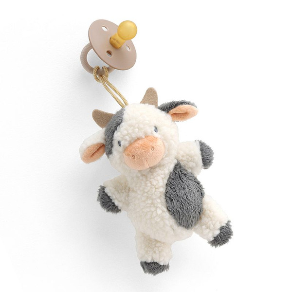 Bitzy Pal Plush Lovey And Pacifier With Natural Rubber Nipple Cow 704901712