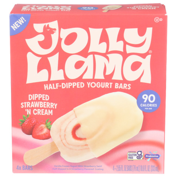 ☆　いちご様│クリーム２ &ローション１　＋ サンプロ、ルース Jolly Llama Strawberry 'N Cream Half-Dipped Yogurt Bars 4 Pack