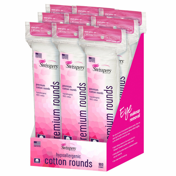 Swisspers Premium Hypoallergenic Cotton Rounds, 900 ct