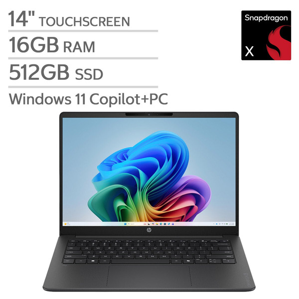 HP OmniBook 3 14" Touchscreen Laptop - Qualcomm Snapdragon X (8 core) - Copilot+ PC - 2K (1920 x