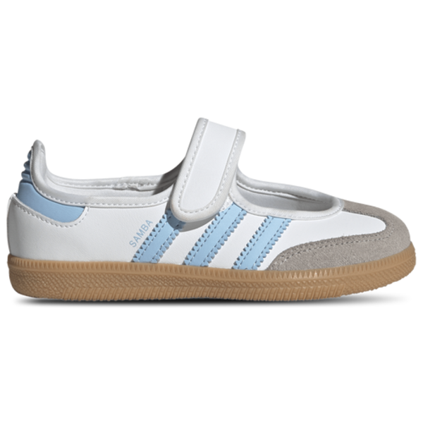 adidas Girls' Samba Jane Preschool Shoes, Size 2.0 - Ftwr White/Clear Sky