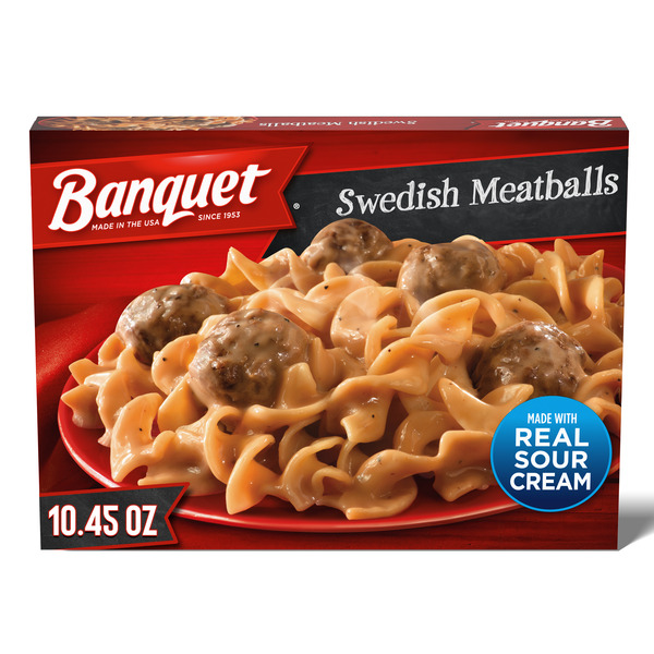 Banquet Swedish Meatballs with Noodles, Frozen Meal Same-Day