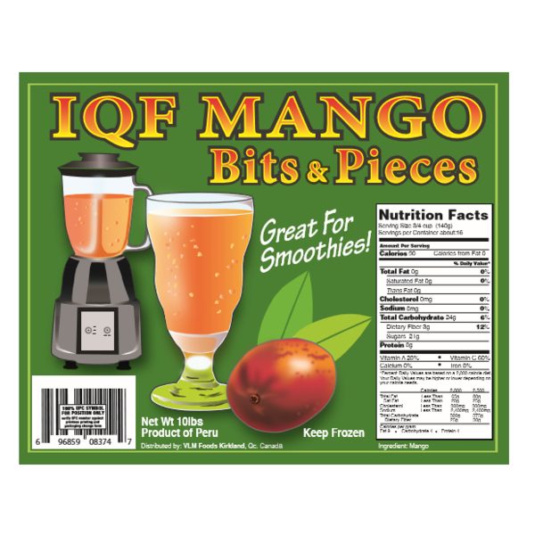 IQF - Mango Bits & Pieces - 10 Lb