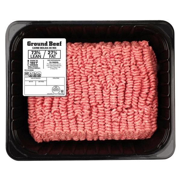 USDA 73% Lean 27% Fat Ground Beef, per lb
