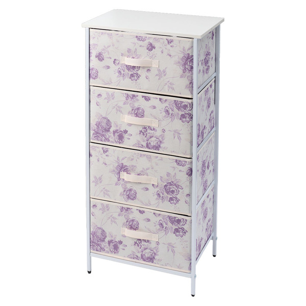 Sohl 4 Drawer Storage Tower, Lavender Floral Same-Day Delivery or