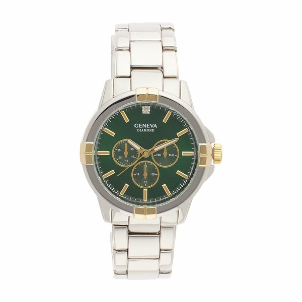 GE neva Men's Diamond Accent Two Tone Bracelet Watch - KHA0015TTG, Silver