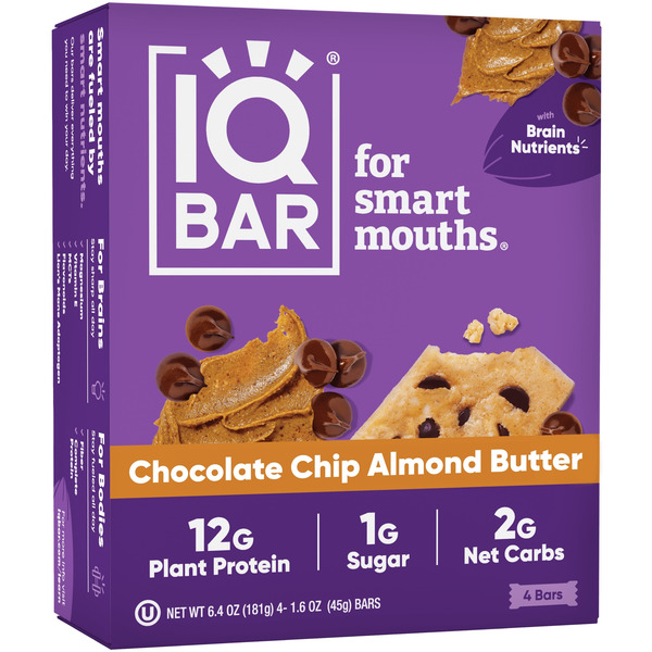 Iq Bar Almond Butter Chip Bars 4 Pack Same-Day Delivery or Pickup