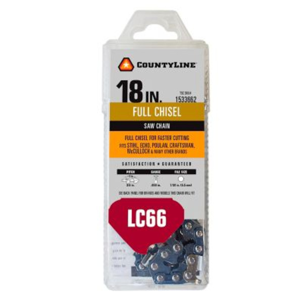 County Line 18 in. Full-Chisel Chainsaw Chain, 3/8 in. Pitch, 0.050 in. Gauge, 66 Drive Links