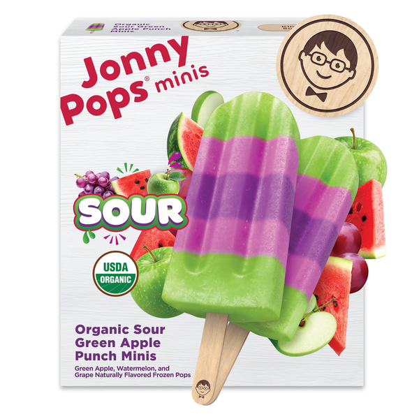 JonnyPops Organic Sour Green Apple Punch Mini Frozen Pops Same-Day