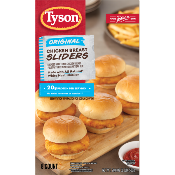 Tyson Frozen Original Chicken Breast Sliders, 20.8 oz, 8 ct