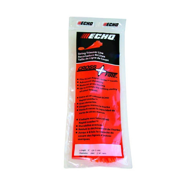 Echo .095" Cross-fire 8 In. Pre-cut Trimmer Strips For Rapid Loader Head (50 Ct.)