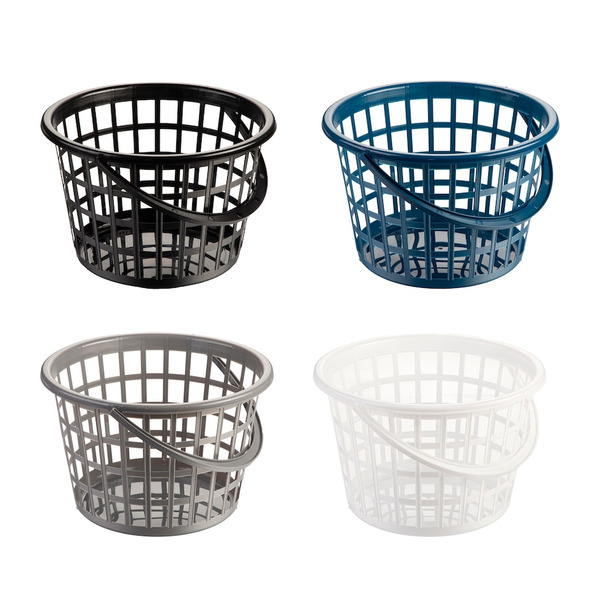 Dollar Tree Round Plastic Storage Baskets with Handles - Blue