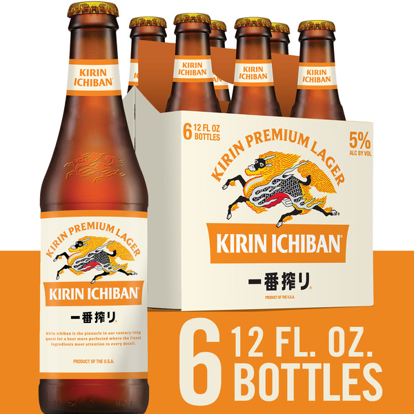 Kirin Ichiban Premium Beer, 6 Pack 12 Fl Oz Bottles Same-Day