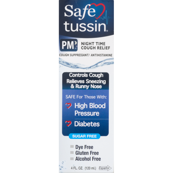 Safe Tussin PM Night Time Cough Relief Cough Suppressant