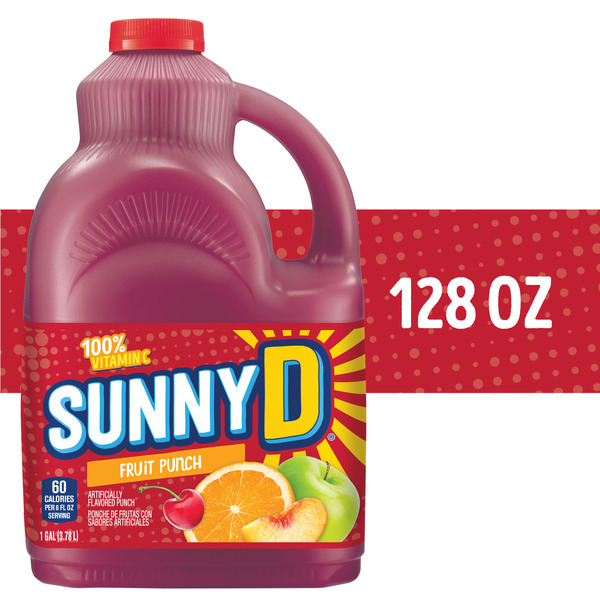 SunnyD Fruit Punch Juice Drink, 1 Gallon Bottle