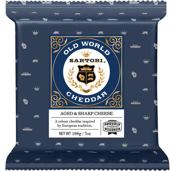 Sartori Cheese, Old World Cheddar, Aged & Sharp